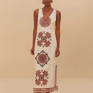 NWT FARM Rio Embroidered Dress Marys Tiles